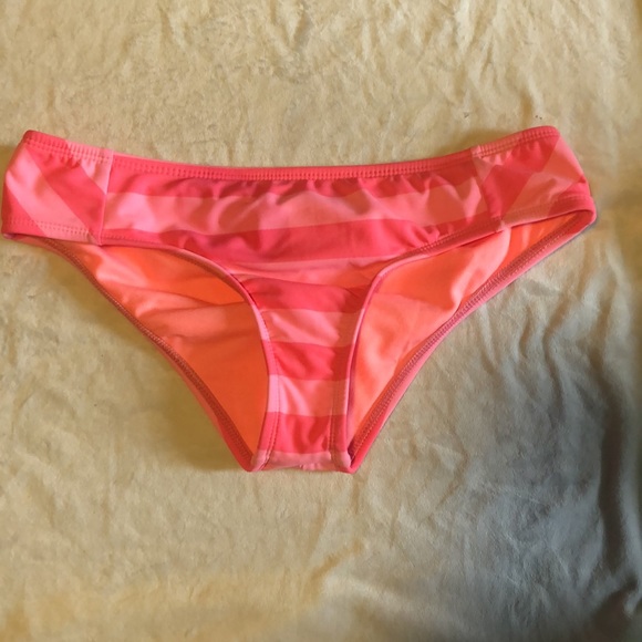 Teal bikini top with NWT pink striped bottoms - Picture 2 of 14